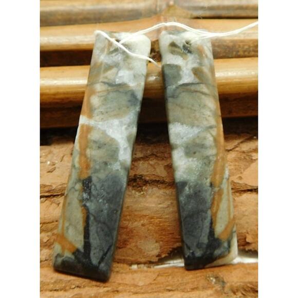 Lovely Picasso Jasper Earring Beads!! - Picture 2 of 4